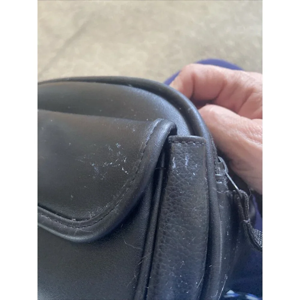 View padded faux leather camera bag with handle